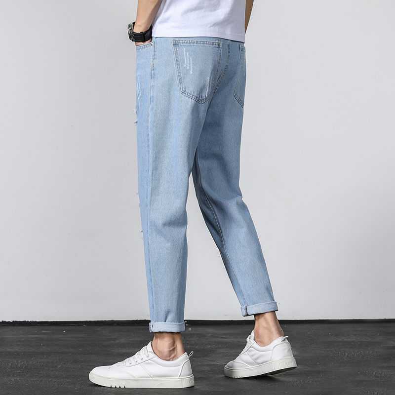 Lockere gerade Hose mit weitem Bein Knöchellange Hose Trendy Bettlerhose Herrenhose