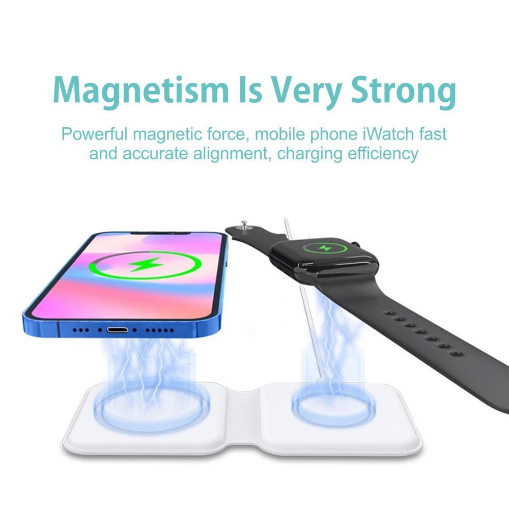 2 in 1 magnetische Absorption kabelloses Laden 15 W Schnellladung anwendbar