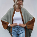 Modischer Strickjacken-Pullover mit Farbblockdesign