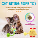 Katzenminzen-Spielzeug, interaktives Katzenspielzeug mit Silberranken-Fruchtfeder, flauschiger Ball zum Entspannen und Spielen, Plüsch-Katzen-Beißspielzeug für drinnen, Kätzchen zum Reinigen und Zahnen