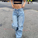 Damen Slim Fit Fashion Bequeme und lässige Jeans