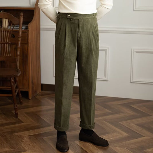 Herbst und Winter Cord Glatte Knöchellange Hose Herren