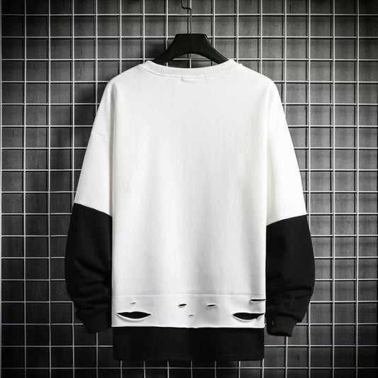 Rundhals Langarm T-Shirt Männlich Korean Style Trend Loose Fake Zweiteiliges Bottoming Shirt