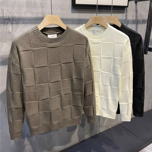 Herren-Pullover mit Rundhalsausschnitt und langen Ärmeln
