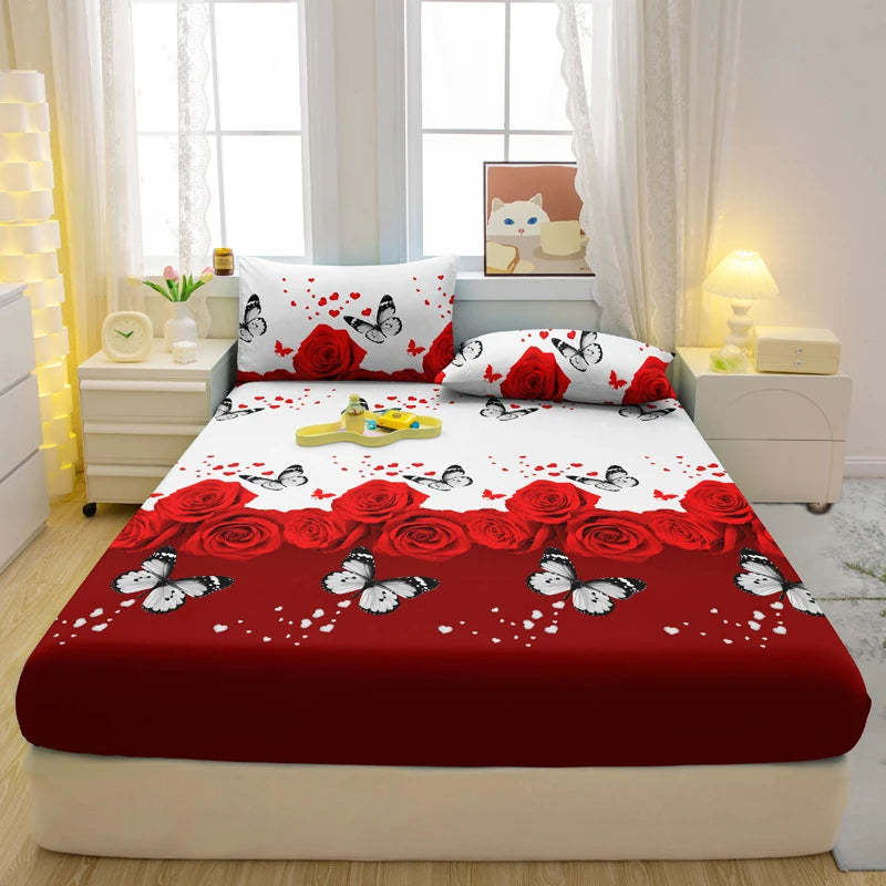 Dreiteiliges Bettwäscheset mit Bettlaken und Kissenbezug für das Schlafzimmer