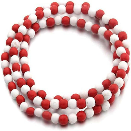 Französischer königlicher Stil, 8 mm, mehrfarbige Holzperlen, gewebte Halskette, langes DIY-handgefertigtes Ornament