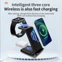 3-in-1 Multifunktions-Handyhalter im Stehen Dual Coil Wireless Charger
