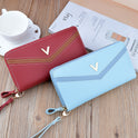 Neue Geldbörse Damen Lang Doppelreißverschluss Clutch
