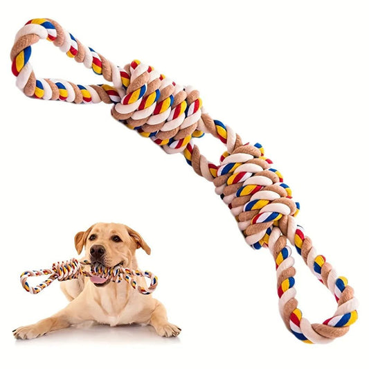 Großes Seilknotenspielzeug zum Zähneknirschen von Haustieren, zum Reinigen von Katzen und Hunden, zum Lindern von Langeweile, interaktives Trainingszubehör für Haustiere 