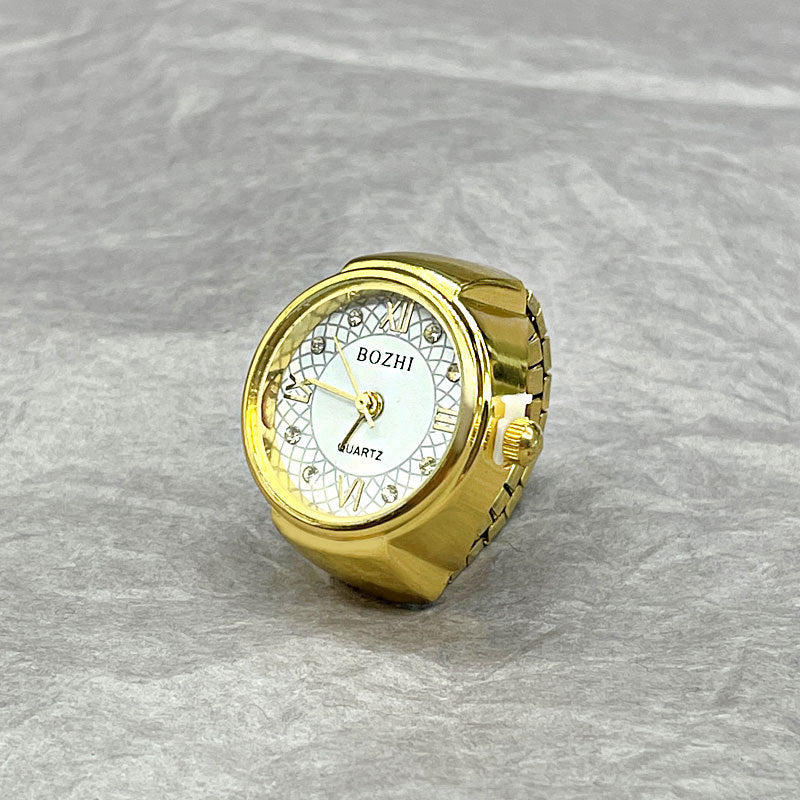 Ringuhr Einfache Gold- und Silberschale All-Match-Ringuhr