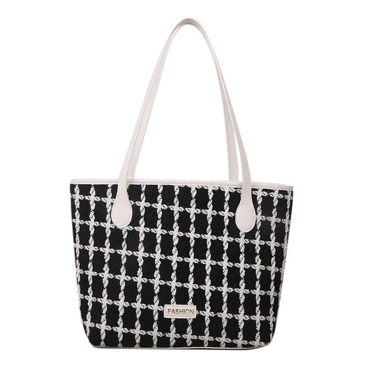 Beliebte One-Shoulder-Neue einfache karierte Tragetasche