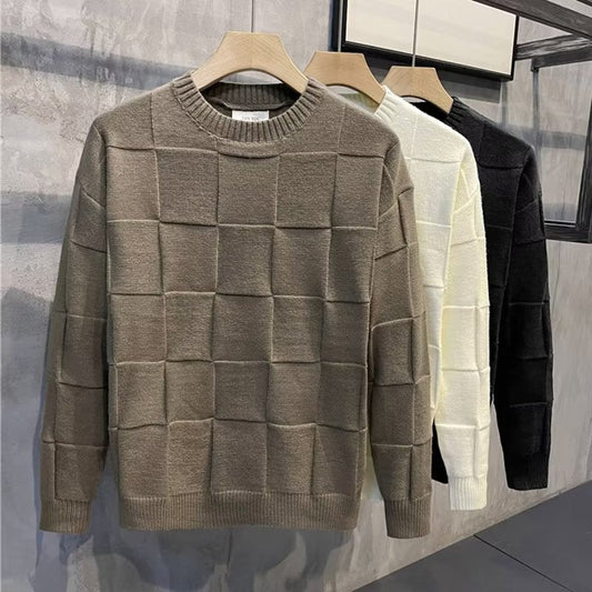 Herren-Pullover mit Rundhalsausschnitt und langen Ärmeln