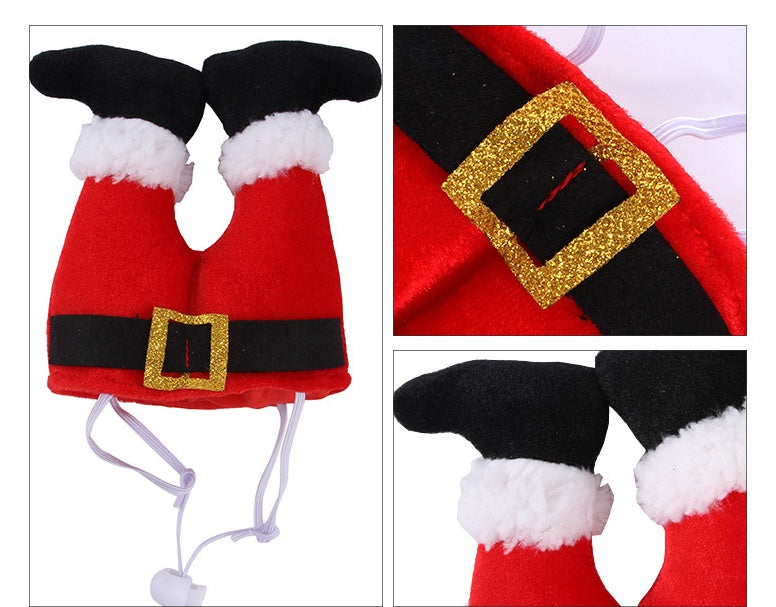 Weihnachtskostüm für Hunde und Katzen, Weihnachtsmütze für Haustiere, Outfit für kleine Hunde, süße Fleecemütze, Party-Event-Bekleidung, lustiges Kleidungsaccessoire