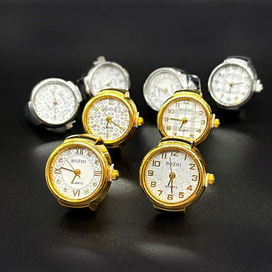 Ringuhr Einfache Gold- und Silberschale All-Match-Ringuhr