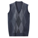 Winter Neue Herren Ärmellose Strick Pullover Casual Plaid Weste