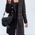 Autumn And Winter Solid Color Long-sleeved Double-breasted Mid-length Woolen Top Coat