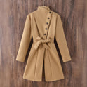 Damen Strickjacke mit Revers und Schleife zum Schnüren