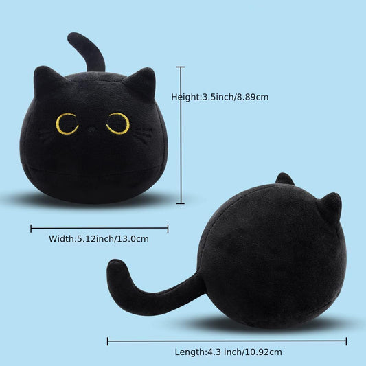 Flauschige schwarze Katze Plüschtiere Kuscheltier Katzen Weiches Kissen Nickerchen Kissen Wohndekoration Kreatives Geburtstagsgeschenk für Kinder 