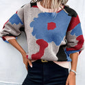 Fashionable All-match Jacquard Leisure Pullover Sweater