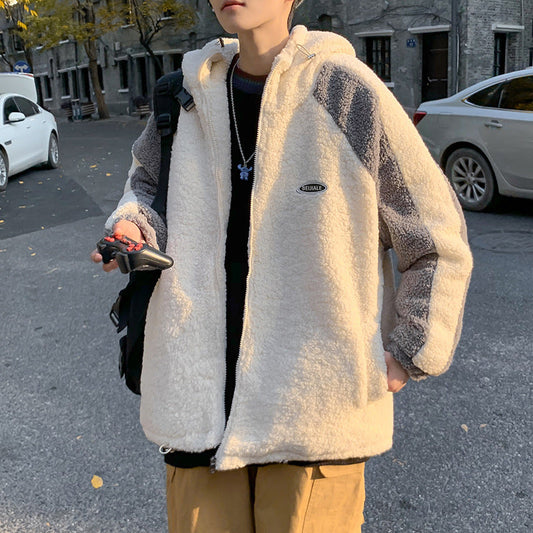 Fried Street Fashion Hong Kong Stil Paar Lose Lamm Plüsch Jacke