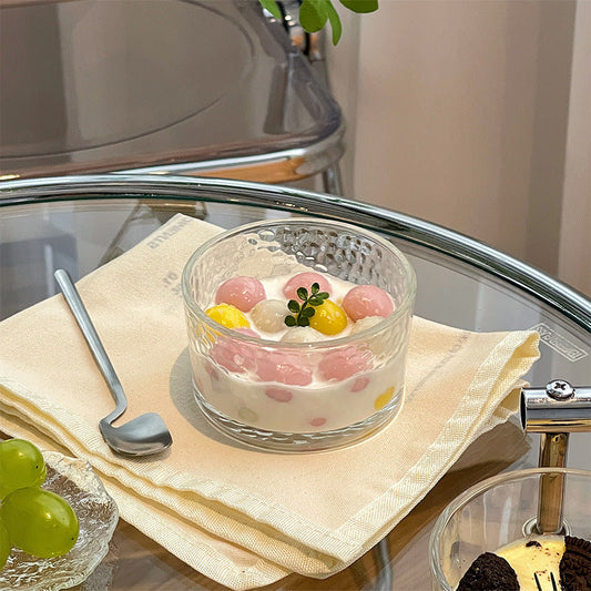 Runde Schüssel aus gehämmertem Glas für den Haushalt