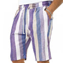 Herren Strand Kordelzug Shorts Gestreiften 3D Druck Europäischen Und Amerikanischen