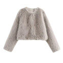 Women's Artificial Leather Fur Coat Short Coat