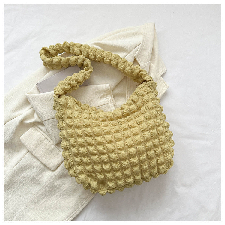 Nischen-Plissee-Wolken, niedlich, schlicht, weich, trendig, im Western-Stil, für Unterarme, Pendlertasche