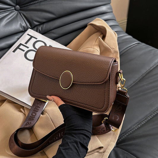 Modische kleine quadratische Tasche, passende Umhängetasche mit breitem Schultergurt