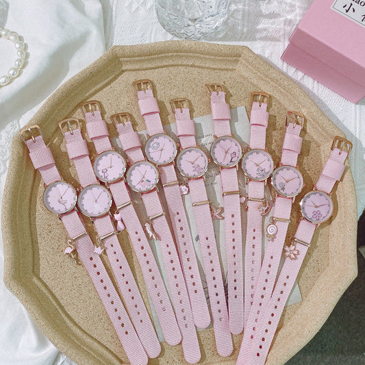 Mädchen Herz Uhr Mädchen süße Anhänger Macaron weibliche Uhr Ins Student Anhänger Uhr