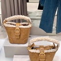 Herbst und Winter Mini-Beuteltasche aus Lammwolle