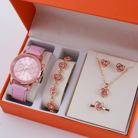 Damen-Schmuckset mit abgestuftem Gürtel und Uhr