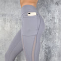 Schnelltrocknende, verkürzte Leggings mit Netznähten für Laufsport, Fitness, Yoga