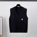 Lockere V-Ausschnitt Kurze ärmellose Weste Pullover Oberbekleidung Strickweste