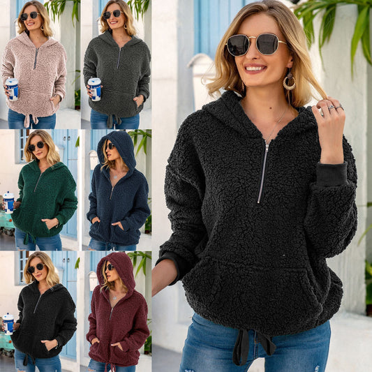 Lose Plüsch Pullover Sockel Volltonfarbe Pullover Mantel Damenbekleidung