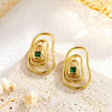 Wirbelförmige ovale Diamant-Ohrstecker