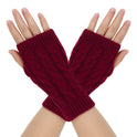 Warm Wool Gloves Winter Men's Open Finger