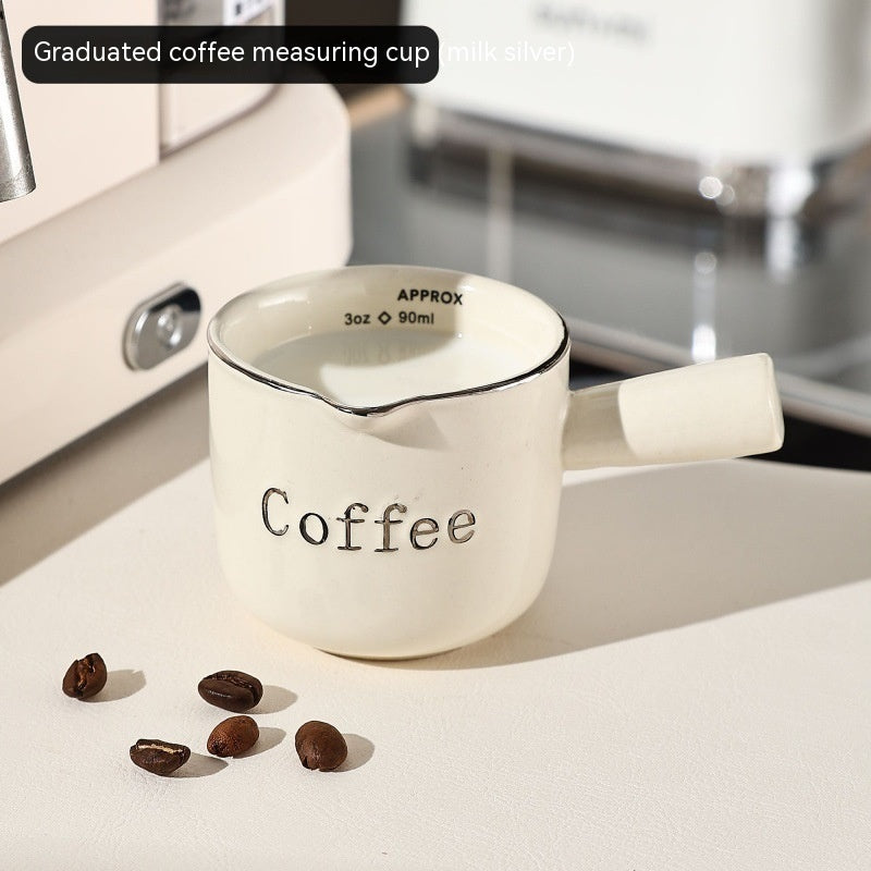 Espressotasse mit Skala, Keramik-Kaffeemessbecher