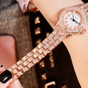 Damenmode Einfache Strass Legierung Quarzuhr