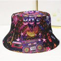 Vielseitiger Fischerhut mit geometrischem Graffiti-Retro-Muster