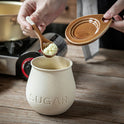 Vintage Ceramic Seasoning Jar With Cover Spoon