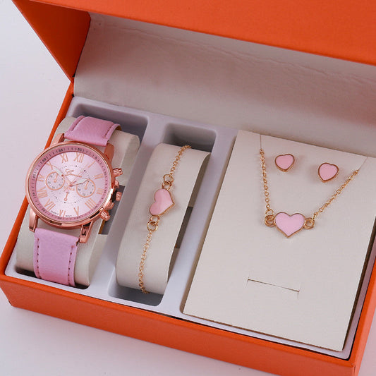 Damen-Schmuckset mit abgestuftem Gürtel und Uhr