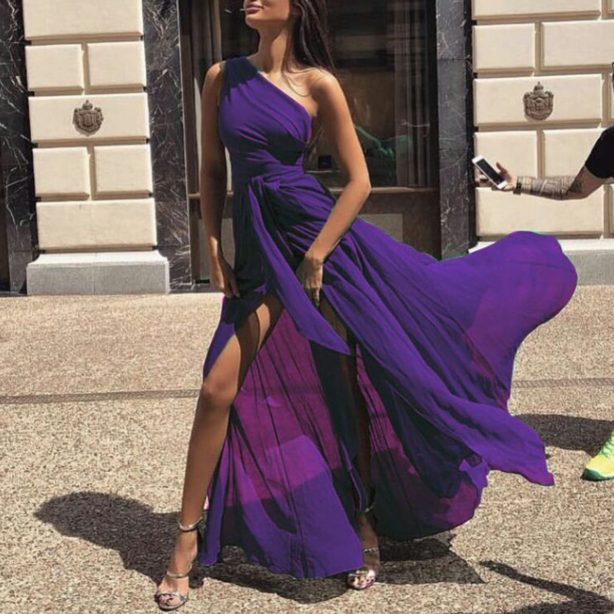 Europäisches und amerikanisches sexy Big Swing Chiffonkleid