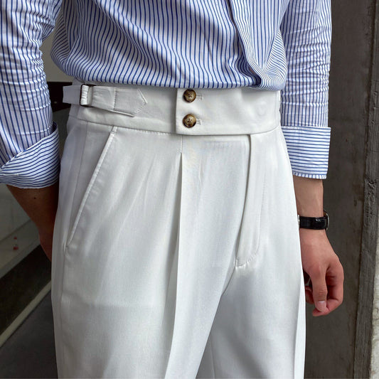 Neu Herren Naples Hohe Taille Hängenden Gerade Herbst Freizeit Hosen