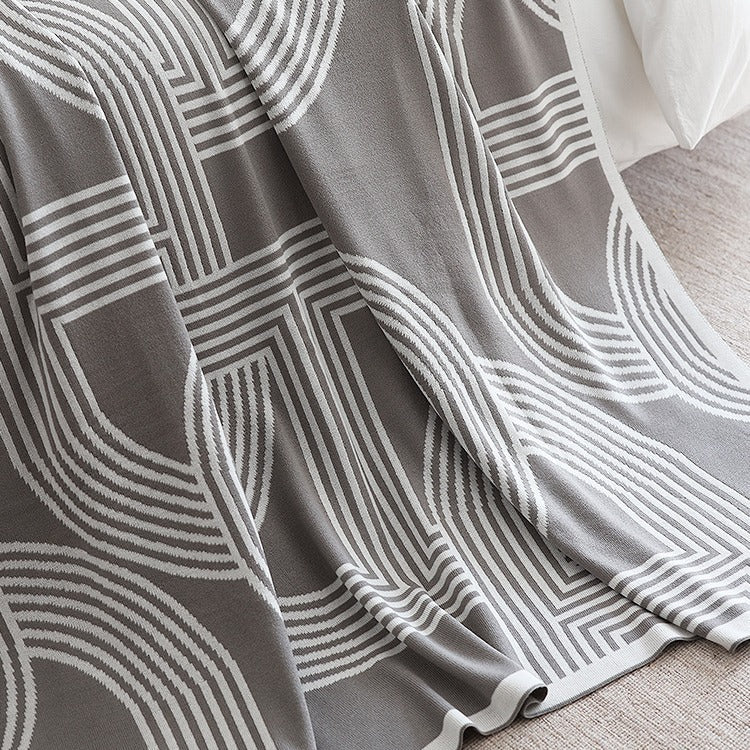 Nordic INS Geometric Simple And Light Luxury Style Knitted Blanket