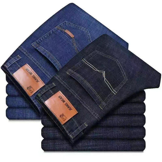 Elastische gerade Röhrenjeans für Herren in lockerer Freizeit