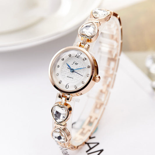 Strass Mode Damenuhr Quarz Stahlband