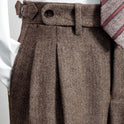 Slim-Fit-Hose aus Tweed-Wolle mit Fischgrätenmuster