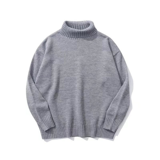 Einfache Neue Vielseitig Paar Rollkragen Pullover Retro Herbst Und Winter Neue