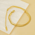 Modisches Fußkettchen für Damen aus Titanstahl mit 18 Karat Goldbeschichtung